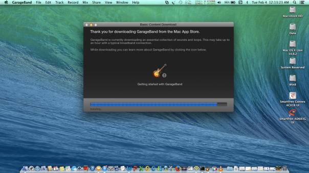 Finishing Install GarageBand On Mac OS X Mavericks 10.9.1 On Asus A46C