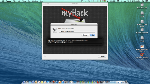 _ Run myHack I (Create OS X Installer 10.9.1) On Asus A46C