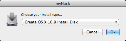_ Run myHack II (Create OS X Installer 10.9.1 Install DIsk) On Asus A46C